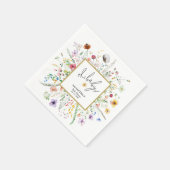 ワイルドフラワーベビーシャワー スタンダードカクテルナプキン (角)