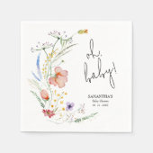 ワイルドフラワーベビーシャワー スタンダードカクテルナプキン (正面)