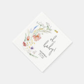 ワイルドフラワーベビーシャワー スタンダードカクテルナプキン (角)