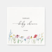 ワイルドフラワーベビーシャワー スタンダードカクテルナプキン (正面)