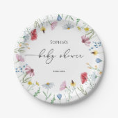 ワイルドフラワーベビーシャワー ペーパープレート (正面)