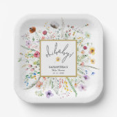 ワイルドフラワーベビーシャワー ペーパープレート (正面)