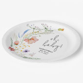 ワイルドフラワーベビーシャワー ペーパープレート (アングル)