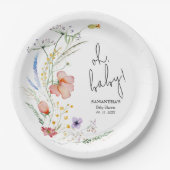 ワイルドフラワーベビーシャワー ペーパープレート (正面)