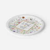 ワイルドフラワーベビーシャワー ペーパープレート (アングル)