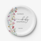 ワイルドフラワーベビーシャワー ペーパープレート (正面)