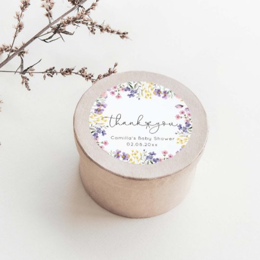 ワイルドフラワーベビーシャワー ラウンドシール