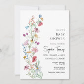 ワイルドフラワーベビーシャワー 招待状 (正面)