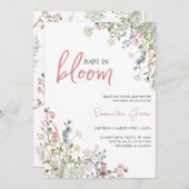 ワイルドフラワーベビーシャワー 招待状 (正面/裏面)