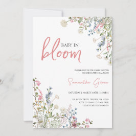 ワイルドフラワーベビーシャワー 招待状