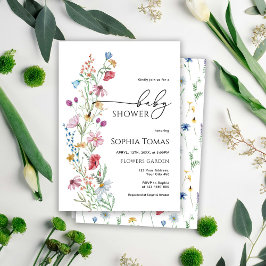 ワイルドフラワーベビーシャワー 招待状