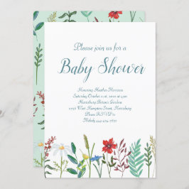 ワイルドフラワーベビーシャワー 招待状