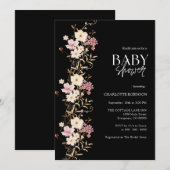 ワイルドフラワーベビーシャワー 招待状 (正面/裏面)