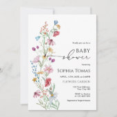 ワイルドフラワーベビーシャワー 招待状 (正面)