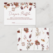 ワイルドフラワーベビーシャワー、秋おむつラッフル エンクロージャーカード (正面/裏面)
