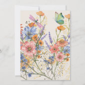 ワイルドフラワーベビーシャワーBOHOプリントまたはデジタル 招待状 (裏面)