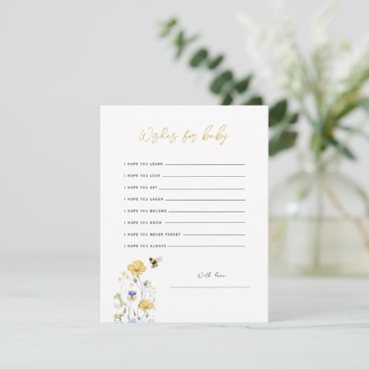 ワイルドフラワーベビーフローラハニービーカードのご希望 サンキューカード (スタンド正面)