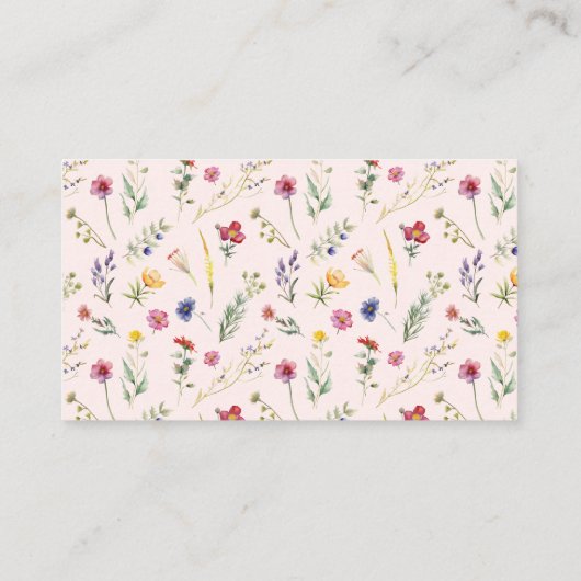 ワイルドフラワーベビーフローラベビースシャワー用の本 エンクロージャーカード (裏面)