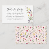 ワイルドフラワーベビーフローラベビースシャワー用の本 エンクロージャーカード (正面/裏面)