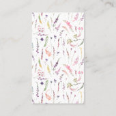 ワイルドフラワーベビーフローラベビースシャワー用の本 名刺 (裏面)