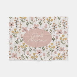 ワイルドフラワーベビーブランケットパーソナライズされた子供部屋 フリースブランケット