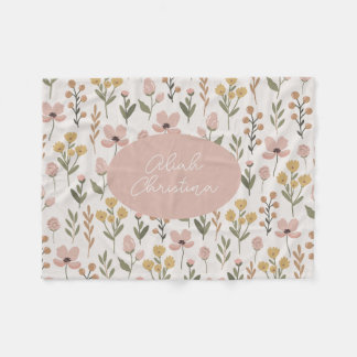 ワイルドフラワーベビーブランケットパーソナライズされた子供部屋 フリースブランケット