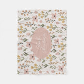 ワイルドフラワーベビーブランケットパーソナライズされた子供部屋 フリースブランケット (正面)