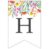 ワイルドフラワーベビーモダンガール1st誕生日パーティー バンティングフラッグ (第2の旗)