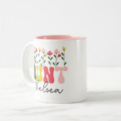 ワイルドフラワーベビー叔母に明らかにカスタム妊娠 ツートーンマグカップ (正面左)