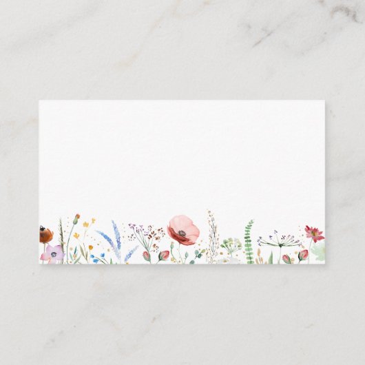 ワイルドフラワーベビー用の本ベイビーシャワー エンクロージャーカード (裏面)