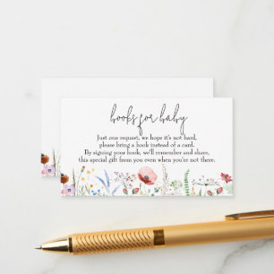 ワイルドフラワーベビー用の本ベイビーシャワー エンクロージャーカード