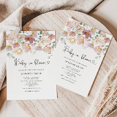 ワイルドフラワーベビー開花の赤ちゃんシャワー招待 招待状