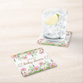 ワイルドフラワーベビー開花の赤ちゃんシャワー スクエアペーパーコースター (インサイチュ)