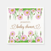 ワイルドフラワーベビー開花の赤ちゃんシャワー スタンダードカクテルナプキン (正面)