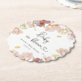 ワイルドフラワーベビー開花の赤ちゃんシャワー ペーパーコースター (アングル)