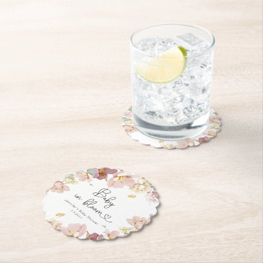 ワイルドフラワーベビー開花の赤ちゃんシャワー ペーパーコースター (インサイチュ)