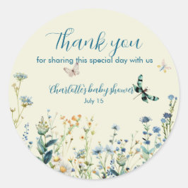 ワイルドフラワーベビー開花の赤ちゃんシャワー ラウンドシール