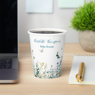 ワイルドフラワーベビー開花の赤ちゃんシャワー 紙コップ