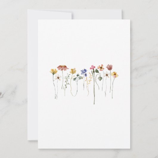 ワイルドフラワーベビー開花カップルの赤ちゃんシャワー 招待状 (裏面)