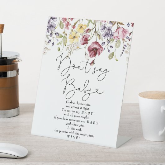 ワイルドフラワーベビー開花シャワーベビーと言わない 台座サイン (インサイチュ)