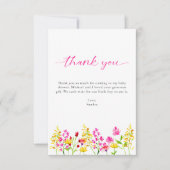 ワイルドフラワーベビー開花ベビーシャワーありがとう サンキューカード (正面)