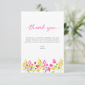 ワイルドフラワーベビー開花ベビーシャワーありがとう サンキューカード (スタンド正面)