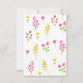 ワイルドフラワーベビー開花ベビーシャワーありがとう サンキューカード (裏面)