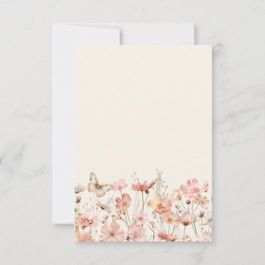 ワイルドフラワーベビー開花ベビーシャワーありがとう サンキューカード (裏面)