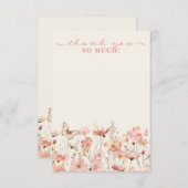ワイルドフラワーベビー開花ベビーシャワーありがとう サンキューカード (正面/裏面)