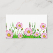 ワイルドフラワーベビー開花ベビーシャワーおむつラッフル エンクロージャーカード (裏面)