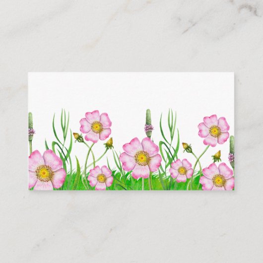 ワイルドフラワーベビー開花ベビーシャワーおむつラッフル エンクロージャーカード (裏面)