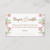 ワイルドフラワーベビー開花ベビーシャワーおむつラッフル エンクロージャーカード (正面)