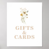 ワイルドフラワーベビー開花ベビーシャワーギフトサイン ポスター (正面)