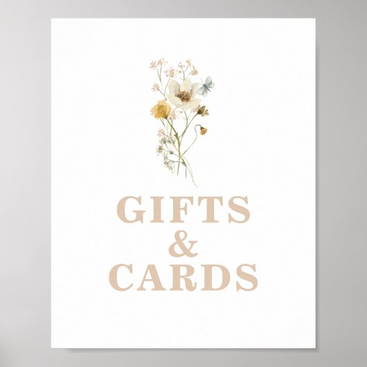 ワイルドフラワーベビー開花ベビーシャワーギフトサイン ポスター (正面)